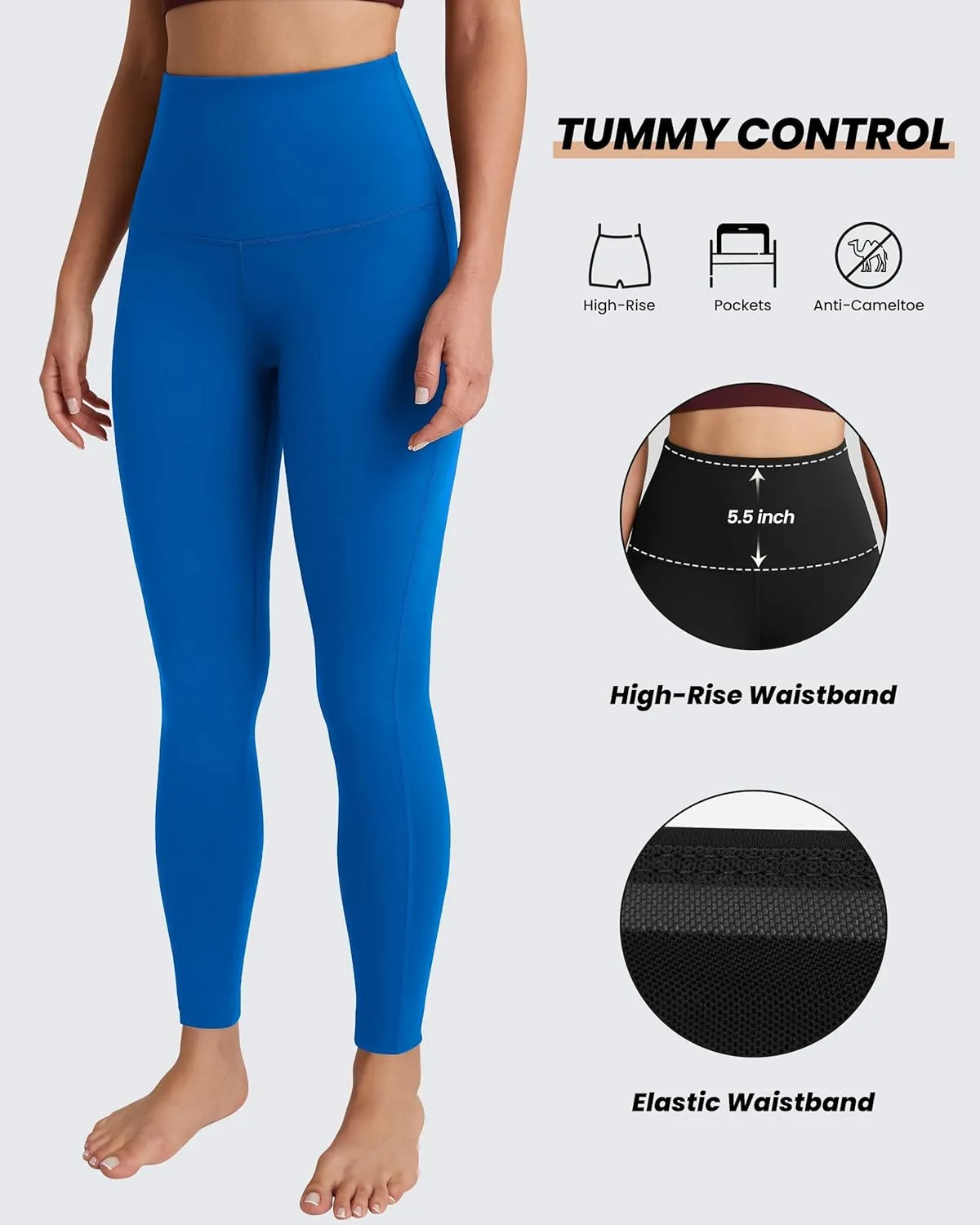 QUEENIEKE Workout Leggings for Women 27" - Ultra High Waisted Tummy Control Yoga Pants Butt Lifting Gym Training Tight