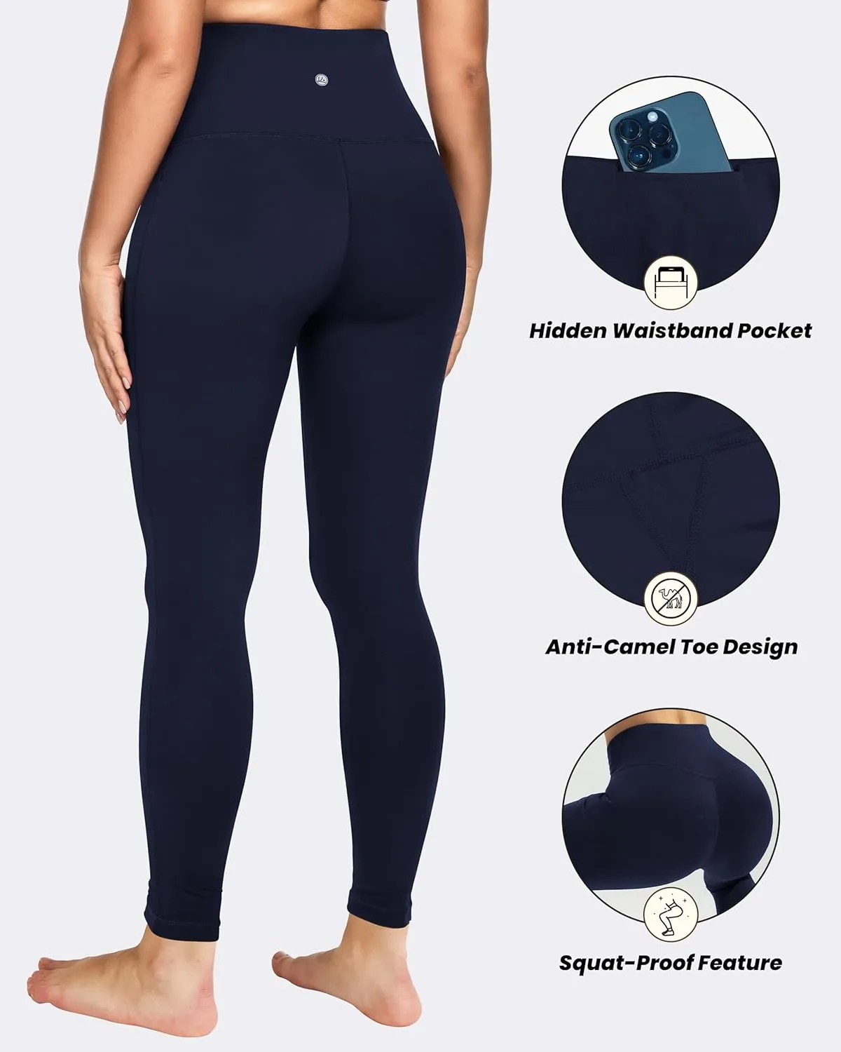 QUEENIEKE Workout Leggings for Women 27" - Ultra High Waisted Tummy Control Yoga Pants Butt Lifting Gym Training Tight