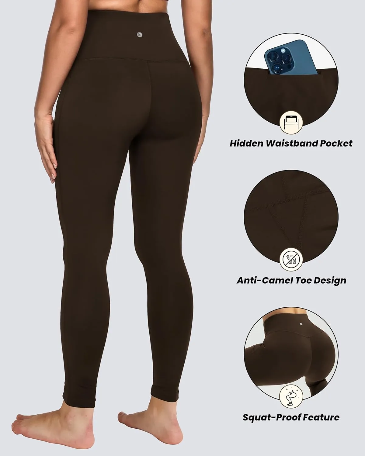 QUEENIEKE Workout Leggings for Women 27" - Ultra High Waisted Tummy Control Yoga Pants Butt Lifting Gym Training Tight