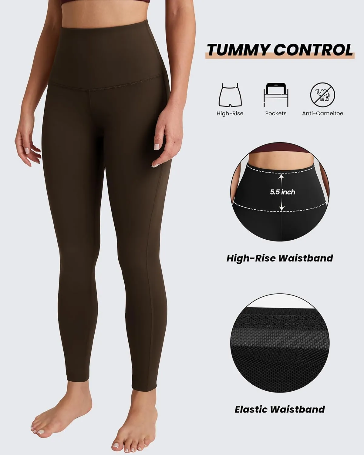 QUEENIEKE Workout Leggings for Women 27" - Ultra High Waisted Tummy Control Yoga Pants Butt Lifting Gym Training Tight