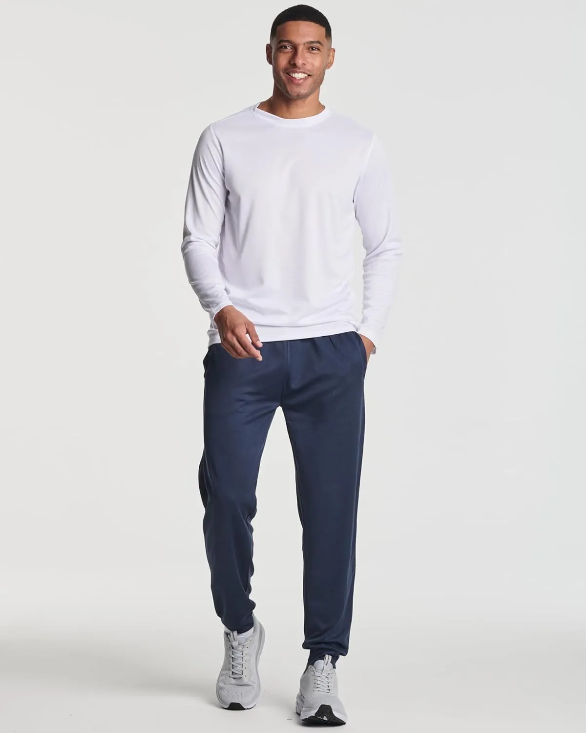Real Essentials 3 Pack: Men's Tech Mesh Active Athletic Casual Jogger Sweatpants with Pockets(Available in Big & Tall)