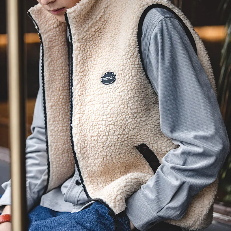 Retro Imitation Lamb Wool Vest