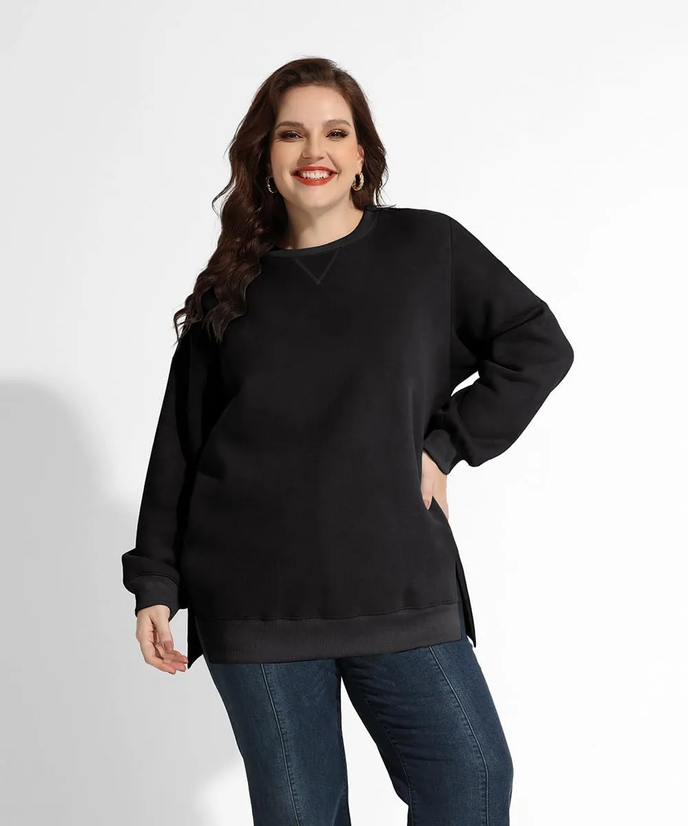 RITERA Plus Size Tops for Women Winter Long Sleeve Basic Loose fit Pullover Sweatshirts Oversized Tunic Shirts