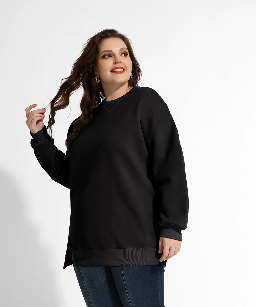 RITERA Plus Size Tops for Women Winter Long Sleeve Basic Loose fit Pullover Sweatshirts Oversized Tunic Shirts