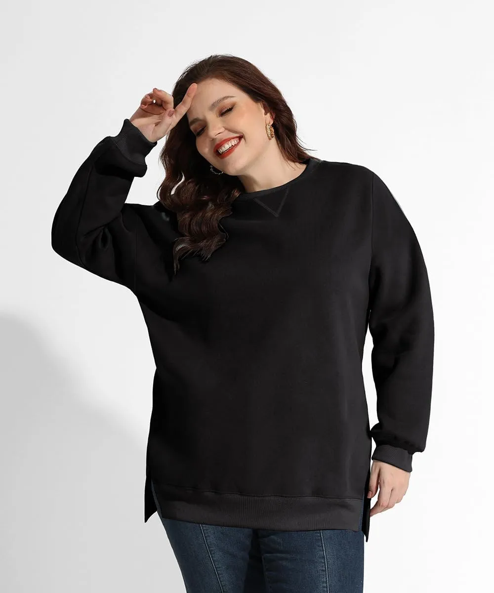 RITERA Plus Size Tops for Women Winter Long Sleeve Basic Loose fit Pullover Sweatshirts Oversized Tunic Shirts
