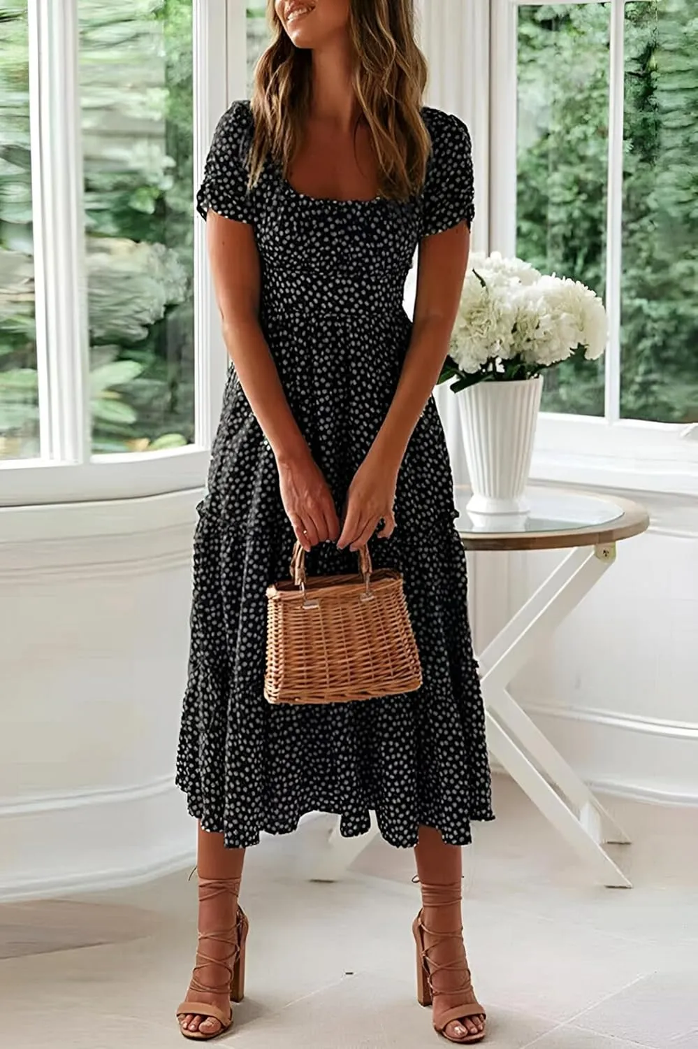 Roll Up Women's Spring Summer Dresses Party Casual Floral Print Boho Elegant Beautiful Cute Midi Long Maxi Dress