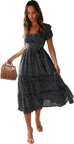 Roll Up Women's Spring Summer Dresses Party Casual Floral Print Boho Elegant Beautiful Cute Midi Long Maxi Dress