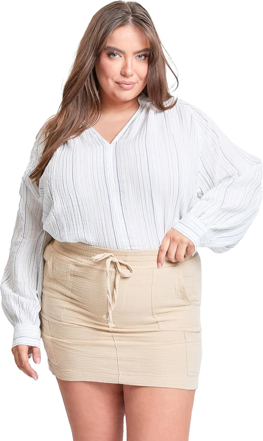 Royalty For Me Womens Womens Cotton Gauze Cargo Skort