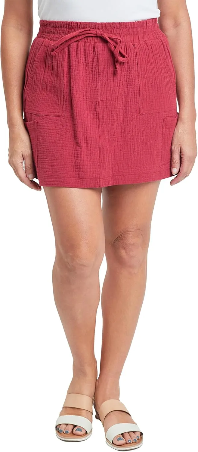 Royalty For Me Womens Womens Cotton Gauze Cargo Skort