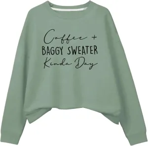 SHENHE Women's Casual Letter Graphic Print Sweatshirt Long Sleeve Crewneck Lined Warm Sweatshirt Pullover Top