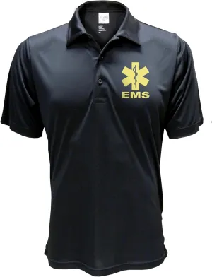 Smart People Clothing EMS Polo with Reflective Designs Front and Back, Performance Polo w/Moisture Wicking Technology