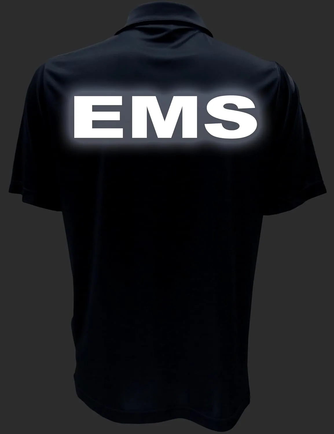 Smart People Clothing EMS Polo with Reflective Designs Front and Back, Performance Polo w/Moisture Wicking Technology