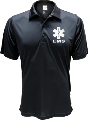 Smart People Clothing EMS Polo with Reflective Designs Front and Back, Performance Polo w/Moisture Wicking Technology