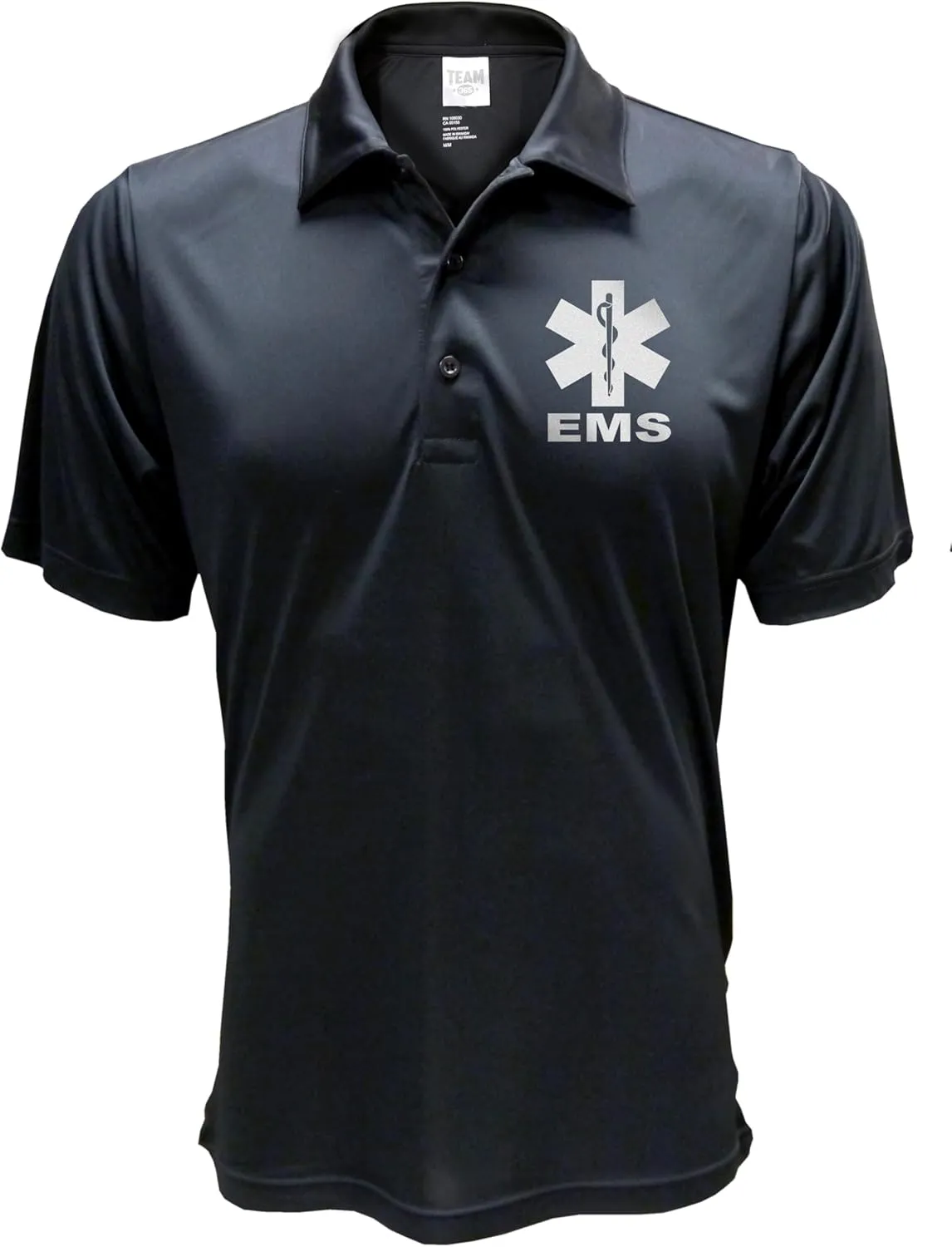 Smart People Clothing EMS Polo with Reflective Designs Front and Back, Performance Polo w/Moisture Wicking Technology