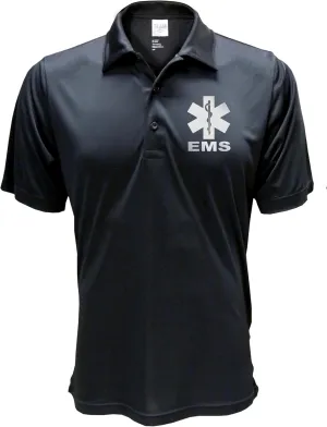 Smart People Clothing EMS Polo with Reflective Designs Front and Back, Performance Polo w/Moisture Wicking Technology