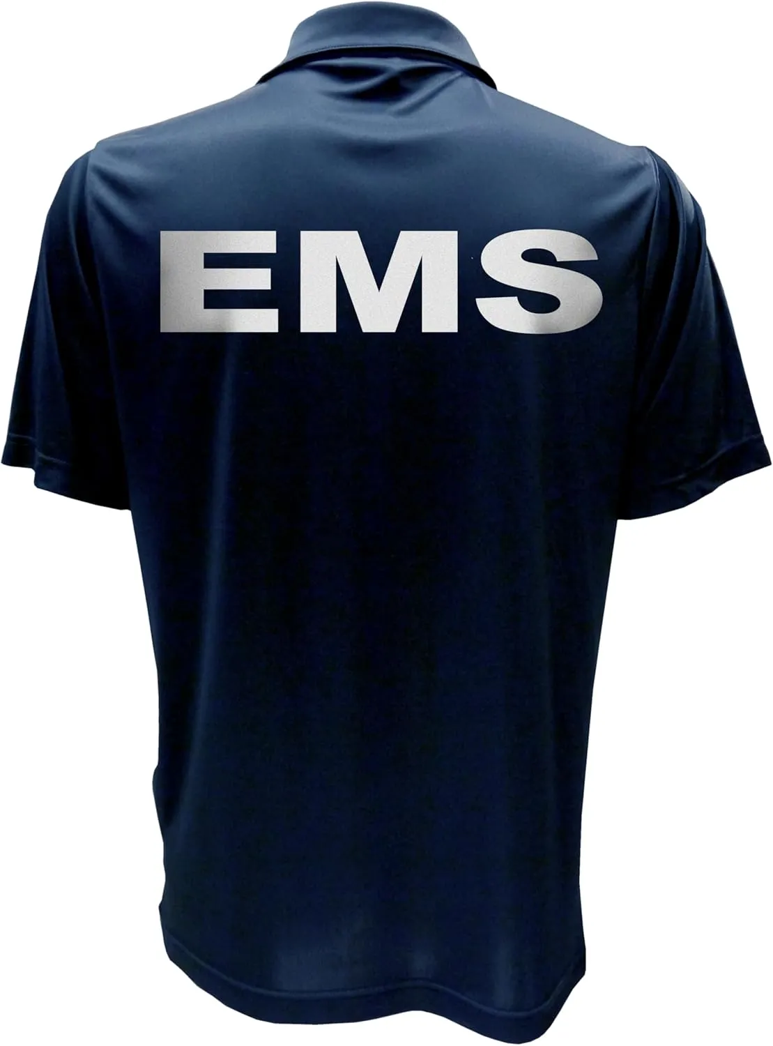 Smart People Clothing EMS Polo with Reflective Designs Front and Back, Performance Polo w/Moisture Wicking Technology