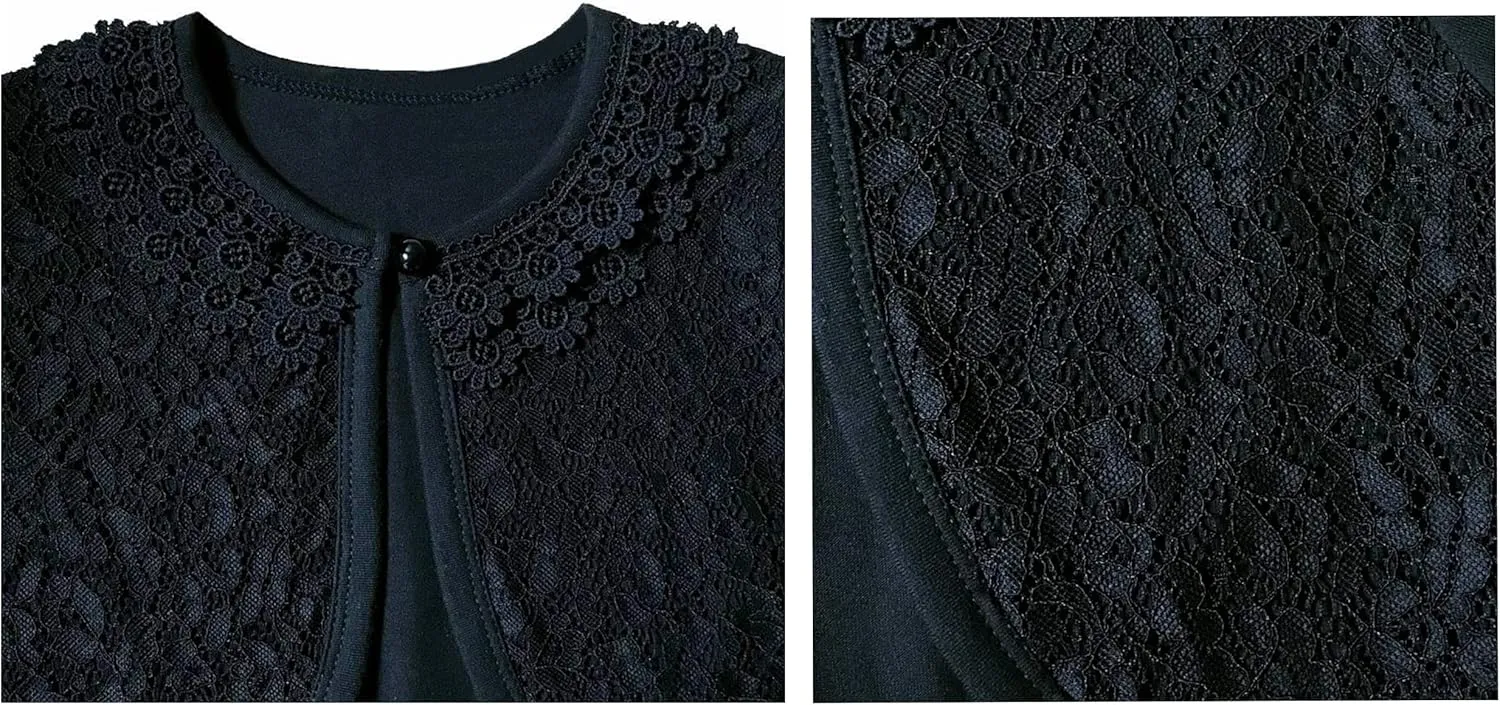 SMILING PINKER Little Girls' Long Sleeve Lace Bolero Cardigan Shrug