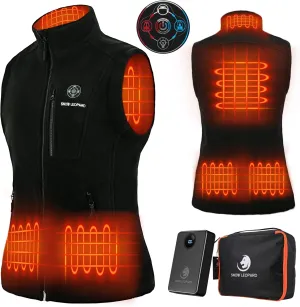 SNOW LEOPARD Womens Heated Vest with Battery Pack Included, Polar Fleece 7.4V Smart Electric Lightweight Heating Vest