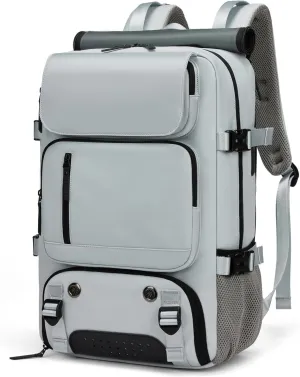 Somago Travel Laptop Backpack for Men & Women Carry On Backpack with USB Charging Port Fits 16.5 inch Notebook Rucksack (Light Gray)