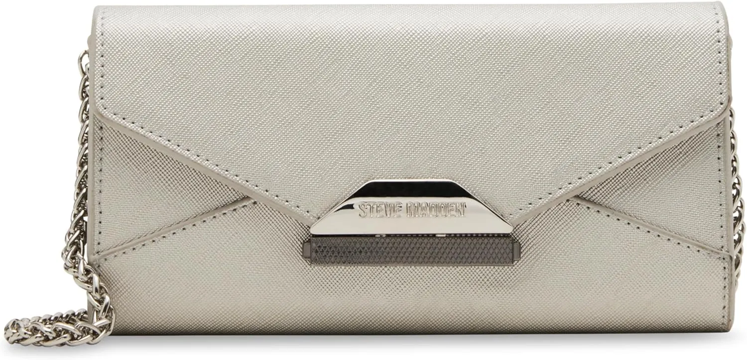 Steve Madden Norma Wallet on a String, Silver
