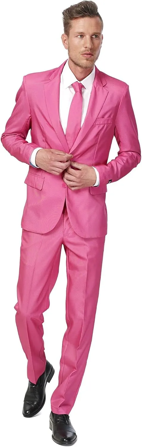 Suitmeister Men's Party Costumes - Slim Fit Solid Color Suit for Leisure - Halloween Parties and Party Wear