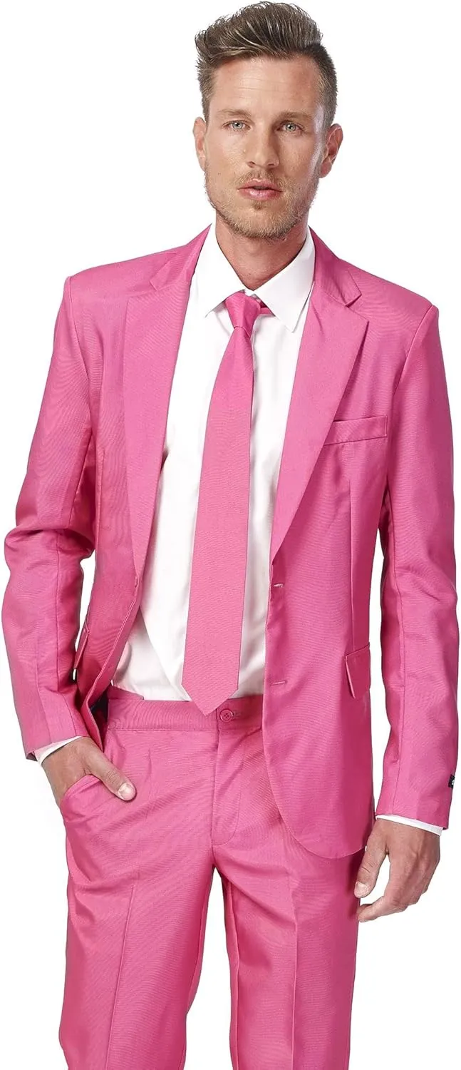 Suitmeister Men's Party Costumes - Slim Fit Solid Color Suit for Leisure - Halloween Parties and Party Wear