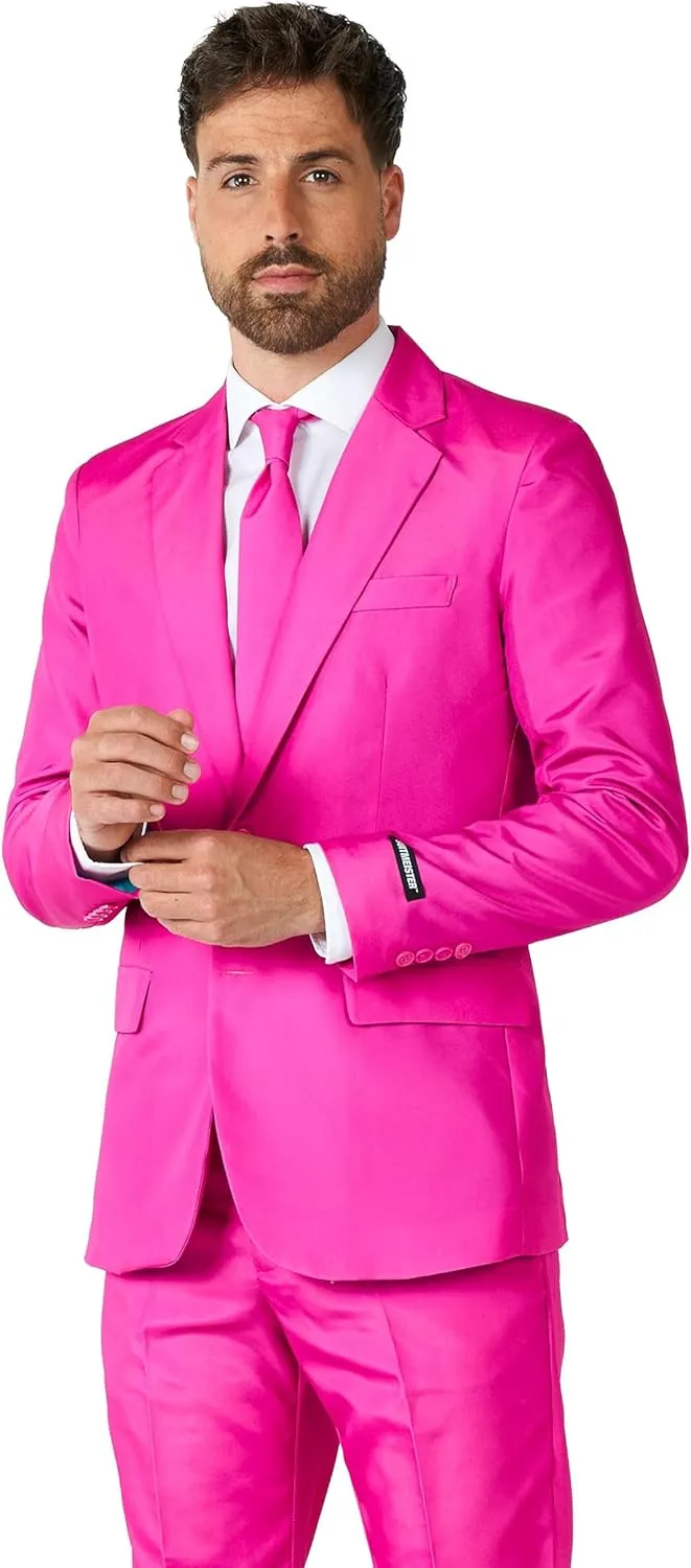 Suitmeister Men's Party Costumes - Slim Fit Solid Color Suit for Leisure - Halloween Parties and Party Wear