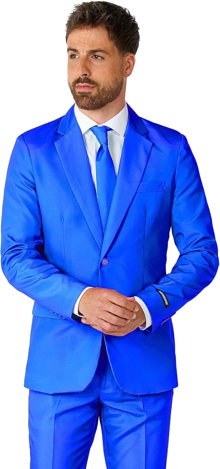 Suitmeister Men's Party Costumes - Slim Fit Solid Color Suit for Leisure - Halloween Parties and Party Wear