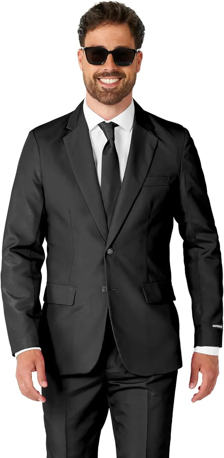 Suitmeister Men's Party Costumes - Slim Fit Solid Color Suit for Leisure - Halloween Parties and Party Wear