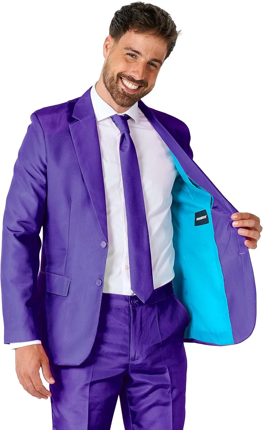 Suitmeister Men's Party Costumes - Slim Fit Solid Color Suit for Leisure - Halloween Parties and Party Wear