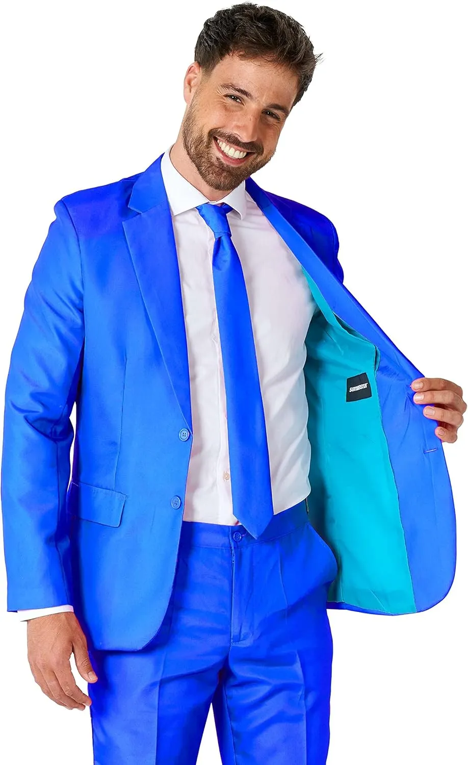 Suitmeister Men's Party Costumes - Slim Fit Solid Color Suit for Leisure - Halloween Parties and Party Wear