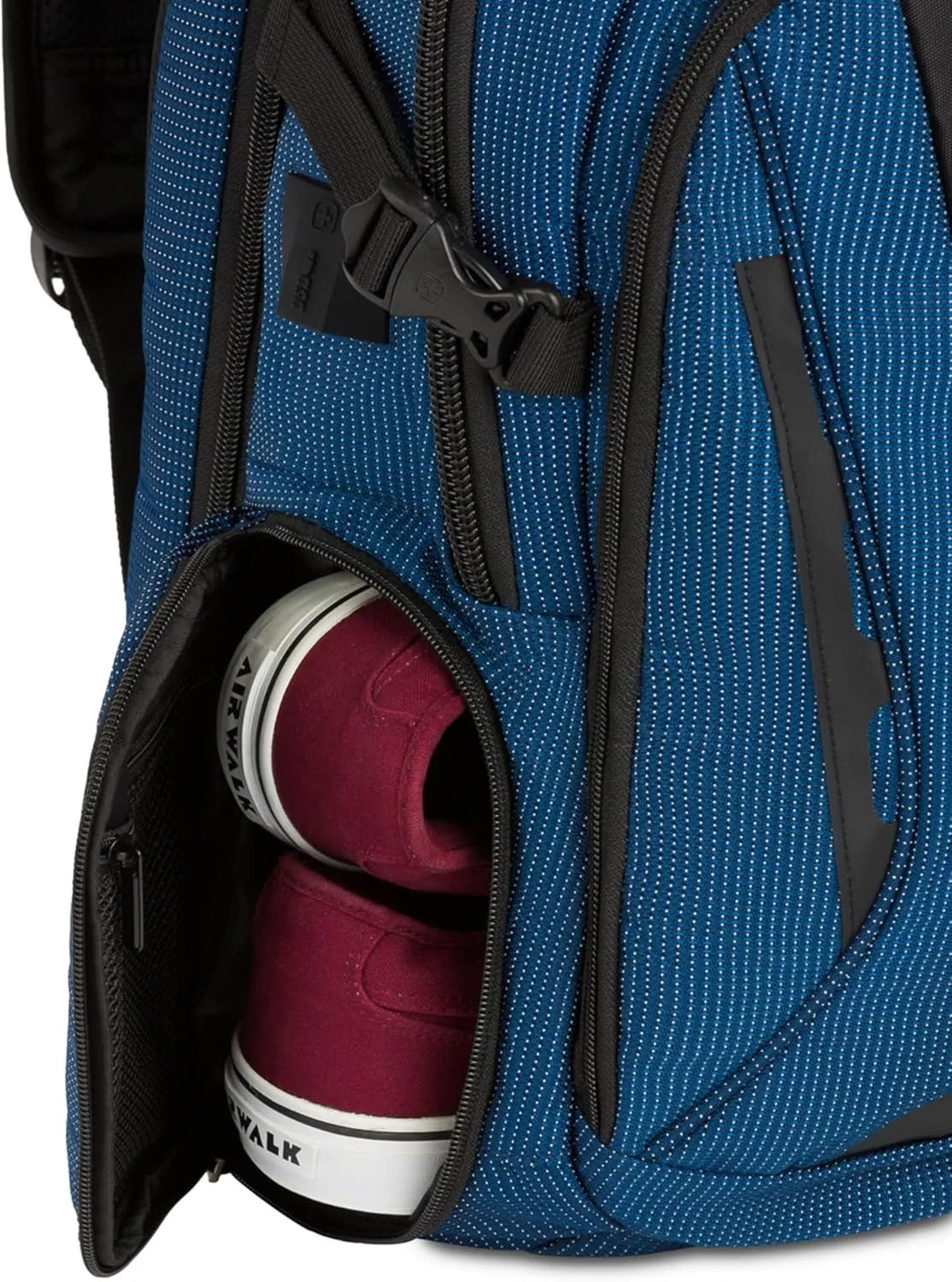 SwissGear Travel Tech Elite Laptop Backpack  Fits Laptops up to 16  ScanSmart TSA-Friendly Backpack with USB Port, Shoe Compartment & Organizer Pockets  Blue/Black