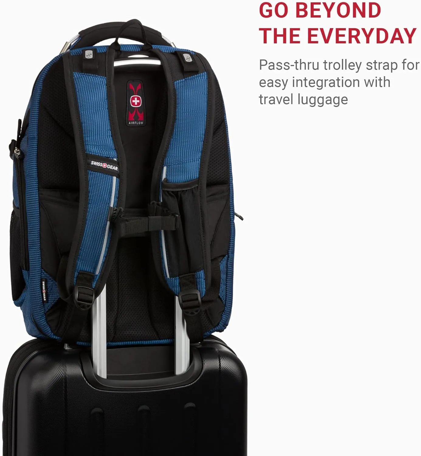 SwissGear Travel Tech Elite Laptop Backpack  Fits Laptops up to 16  ScanSmart TSA-Friendly Backpack with USB Port, Shoe Compartment & Organizer Pockets  Blue/Black