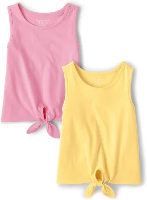 The Children's Place Baby Girls' and Toddler Tie Front Tank Tops