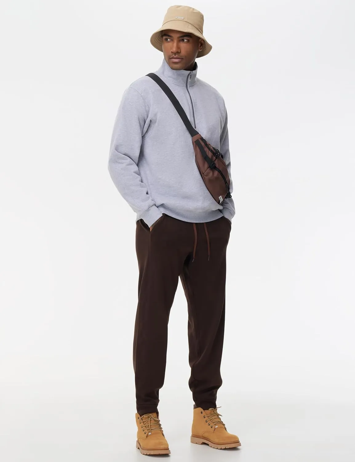 THE GYM PEOPLE Mens' Fleece Joggers Pants with Deep Pockets in Loose-fit Style