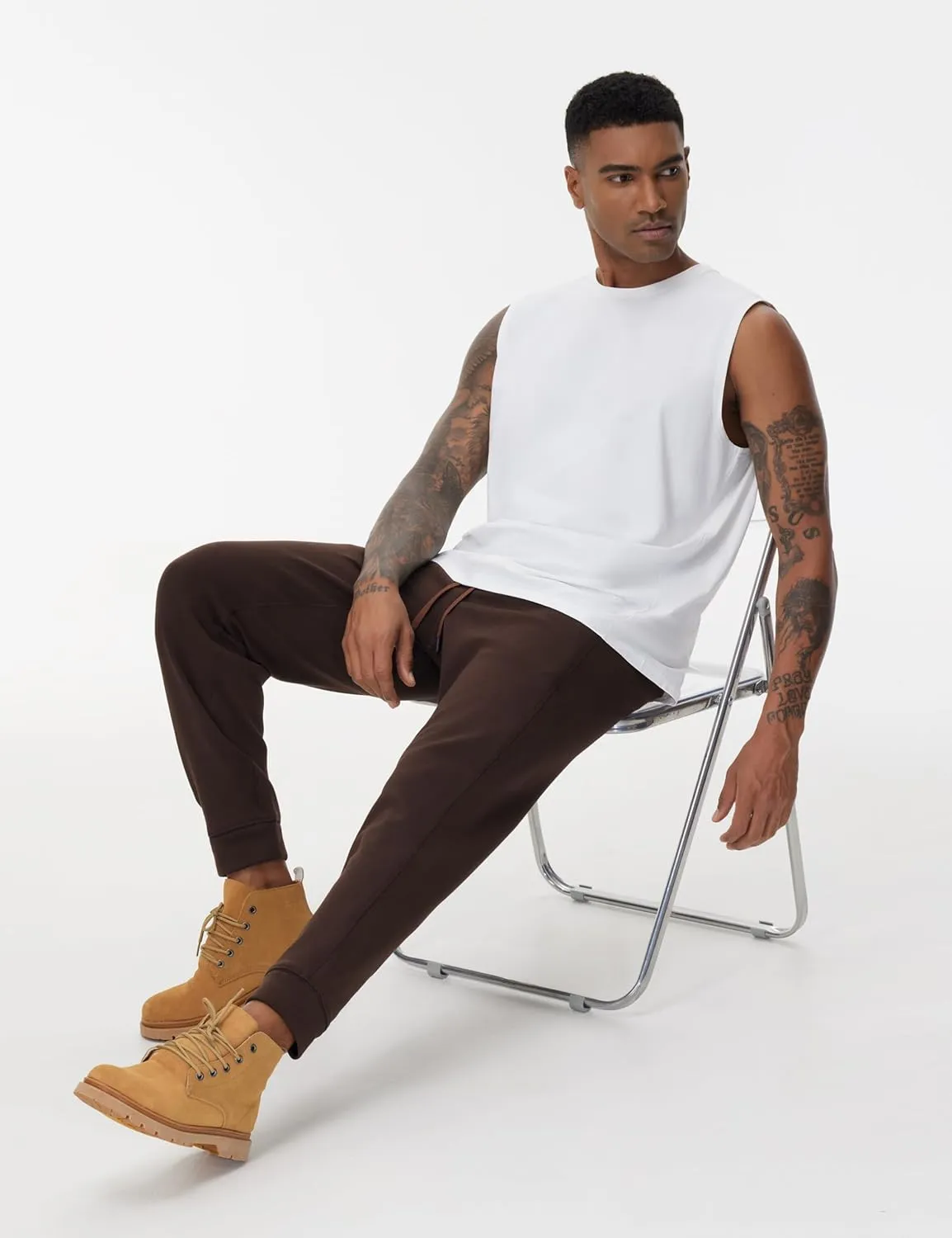 THE GYM PEOPLE Mens' Fleece Joggers Pants with Deep Pockets in Loose-fit Style