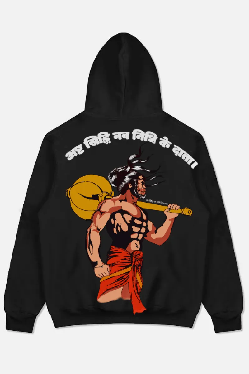 THE SON OF ANJANA LORD HANUMAN HOODIE (BLACK)
