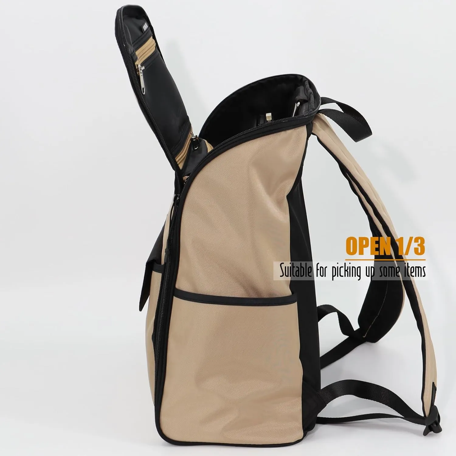 Travel Laptop Backpack Large Hanging Toiletry Organizer Waterproof Hygiene Bag, Toiletries Makeup Cosmetics Organizer (Khaki)