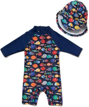 upandfast Baby/Toddler Swimsuit UPF 50  Sun Protection One Piece Zipper Bathing Suit with Sun Hat Infant Beach Swimwear