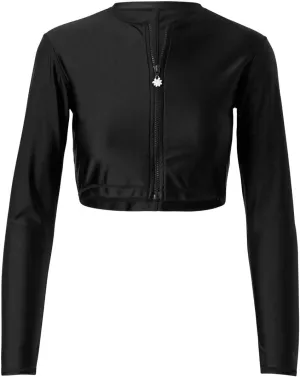 UV SKINZ Active Zip Up Rash Guard for Women - Quick-Dry Cropped Long Sleeve Zip Front Swim Jacket with UPF 50  Sun Protection