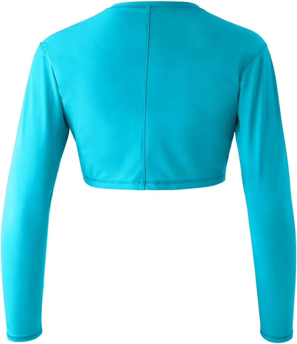 UV SKINZ Active Zip Up Rash Guard for Women - Quick-Dry Cropped Long Sleeve Zip Front Swim Jacket with UPF 50  Sun Protection