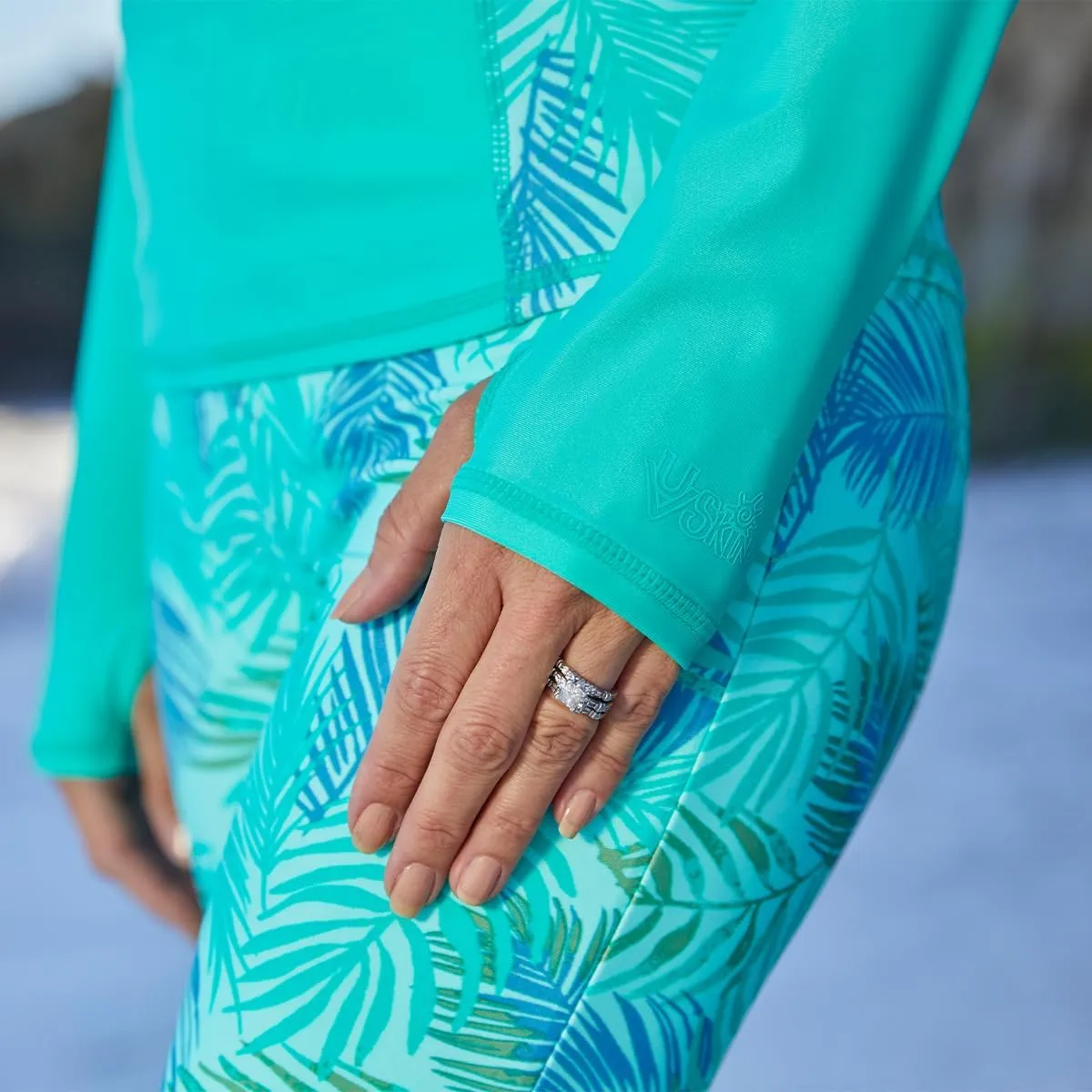 UV SKINZ Active Zip Up Rash Guard for Women - Quick-Dry Cropped Long Sleeve Zip Front Swim Jacket with UPF 50  Sun Protection