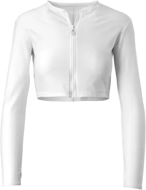 UV SKINZ Active Zip Up Rash Guard for Women - Quick-Dry Cropped Long Sleeve Zip Front Swim Jacket with UPF 50  Sun Protection