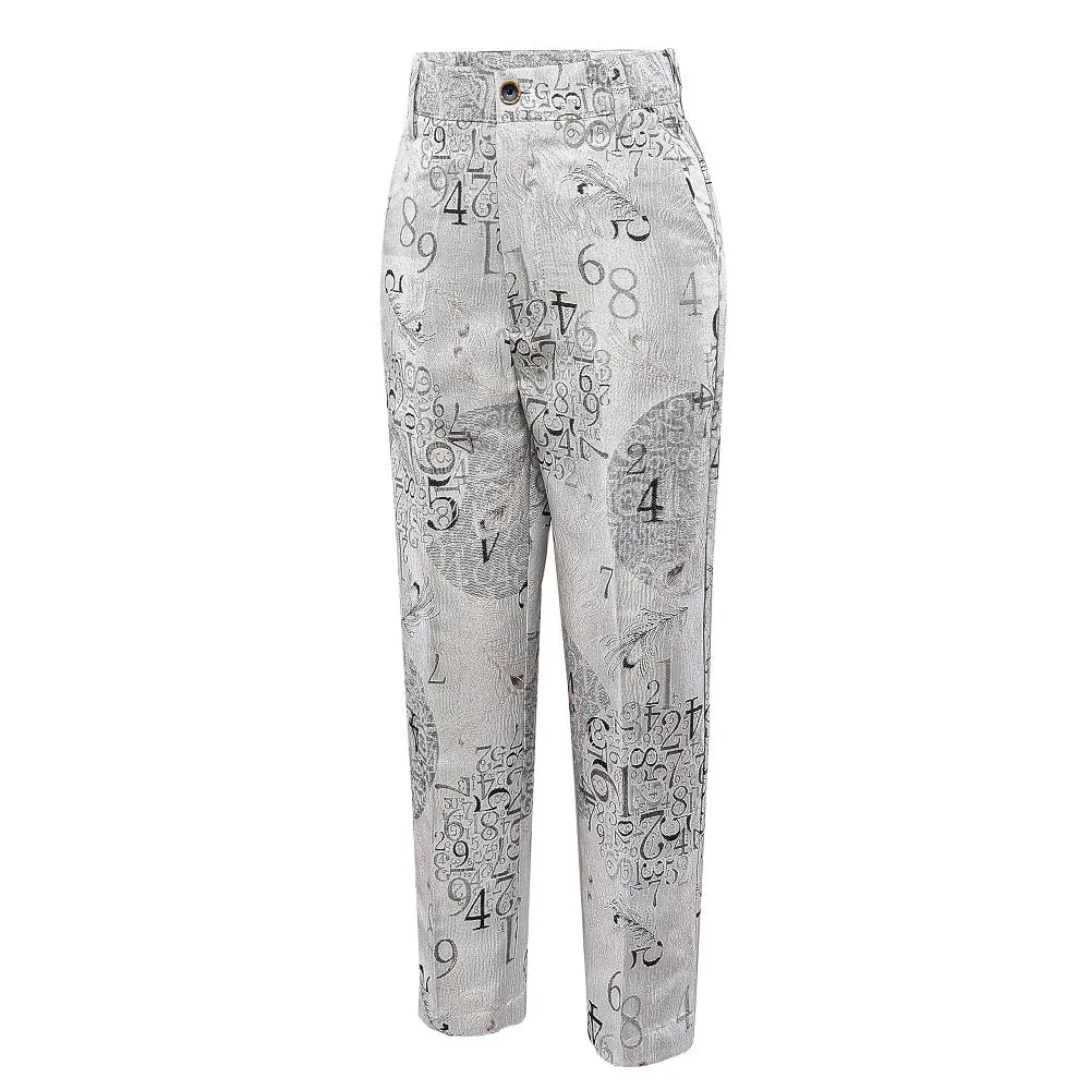 White Unique Patterned Party 5 Piece Boys Suits