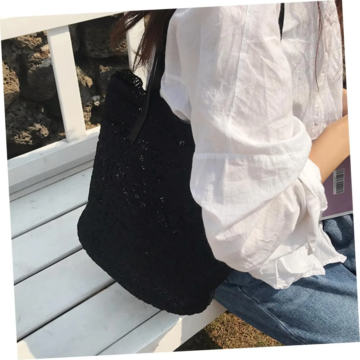 Women Shoulder Bag Women Bag Lace Bag Large Capacity Bag Beach Bag Miss Korean