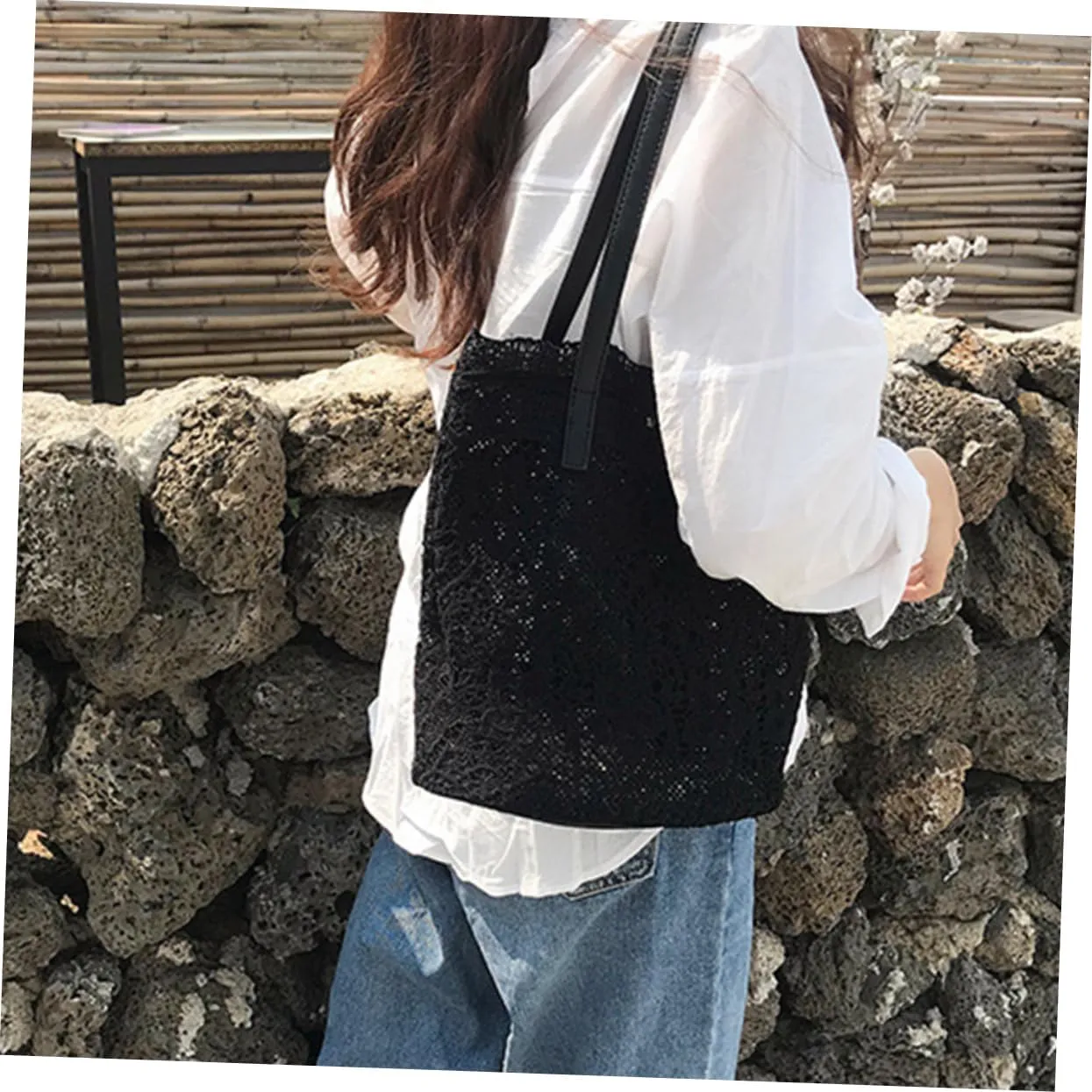 Women Shoulder Bag Women Bag Lace Bag Large Capacity Bag Beach Bag Miss Korean