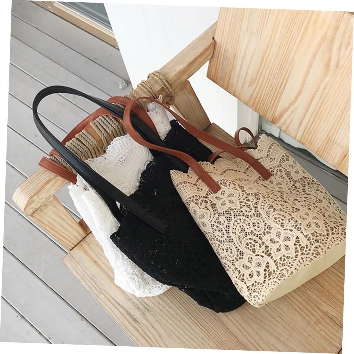 Women Shoulder Bag Women Bag Lace Bag Large Capacity Bag Beach Bag Miss Korean