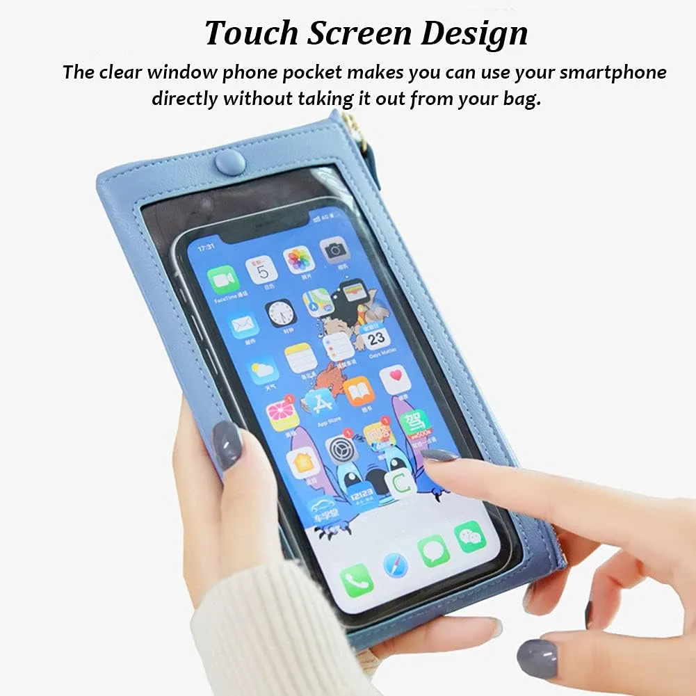 Women Touch Screen Crossbody Bags Cell Phone Wristlets Purse RFID Blocking Clutch Wallets Card Holder