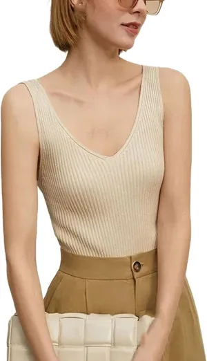 Women's Camisole Tops Office Lady Solid V-Neck Sexy Slim Vest