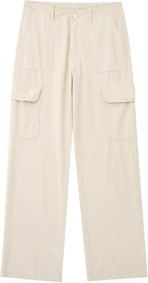 Women's Cargo Pants High Waisted Baggy Cargo Jeans Casual Pockets Straight Wide Leg Y2k Streetwear Trendy Trousers